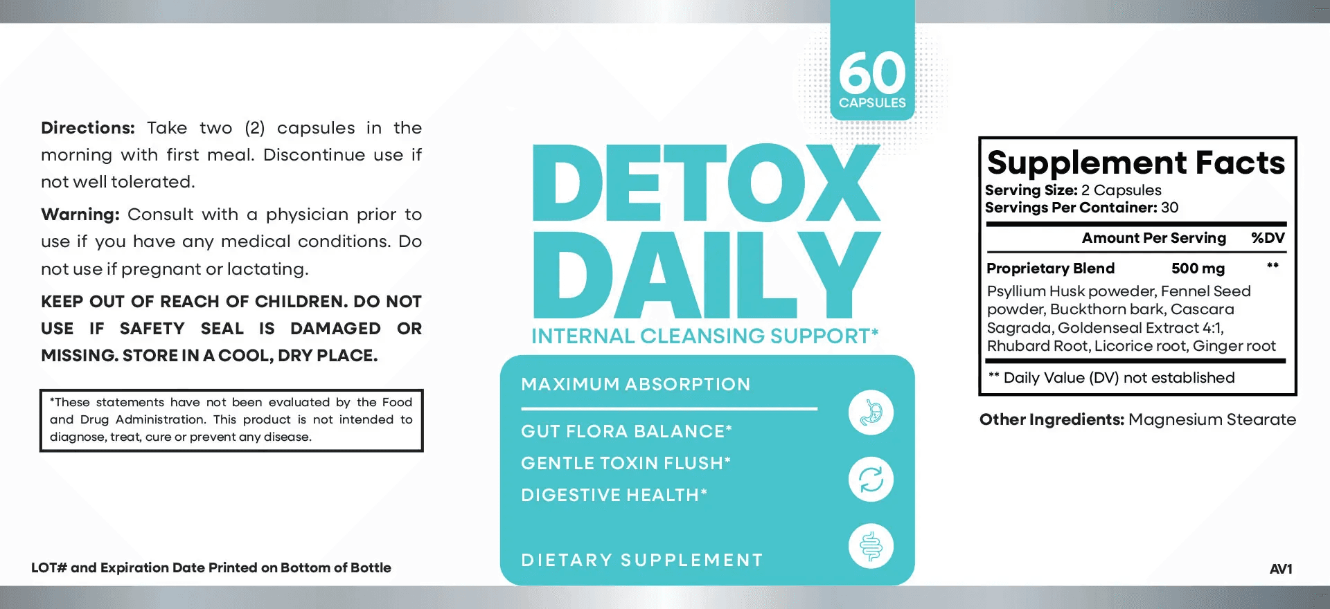 Ultimate Travel Pack supplement facts label
