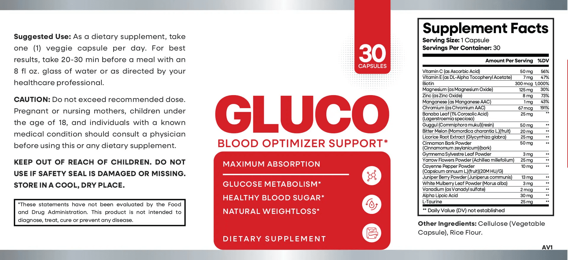 Ultimate Travel Pack supplement facts label